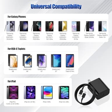 45W USB-C Charger for Samsung Charger Super Fast Charging, Type C Charging Block &6FT USBC Android Phone Cable Cord 2Pack for Galaxy S25 Ultra/S25 S24 S23 S22 S21 S20 S10 Ultra/Plus,Galaxy Tab S9 S8 - Image 3
