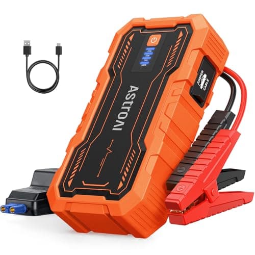 AstroAI S8 Pro Car Battery Jump Starter, 3000A Peak Jump Starter Battery Pack for Up to 9.0L Gas & 7.0L Diesel Engines, 12V Portable Jumper Box with 3 Modes Flashlight and Jumper Cables,Orange - Image 1