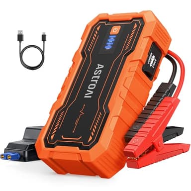 AstroAI S8 Pro Car Battery Jump Starter, 3000A Peak Jump Starter Battery Pack for Up to 9.0L Gas & 7.0L Diesel Engines, 12V Portable Jumper Box with 3 Modes Flashlight and Jumper Cables,Orange - Image 1