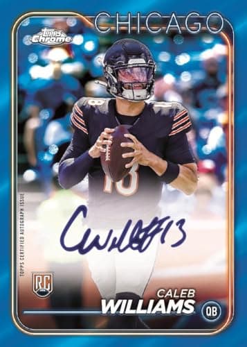 2024 Topps Chrome Football 7-Pack Trading Card Blaster Box (1 Prism Refractor Per Box) - Image 3
