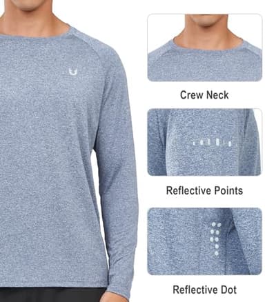 NORTHYARD Men's Sun Protection UPF 50+ Shirts Long Sleeve Running Workout Athletic Gym Shirt UV Swim Fish Rash Guard Hiking BLUEHEATHER L - Image 4