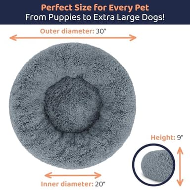 Petloox Donut Dog Bed - Premium Comfort for Anxiety Relief - Fluffy & Calming Design with Ultra-Plush Support | Cozy Round Dog Bed with Super Soft Circle Style (Size M Dark Grey) - Image 6