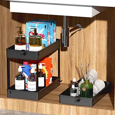 SPACEKEEPER Rolling Storage Cart 3 Tier Bathroom Cart Organizers with Wheels Laundry Room Organization Mobile Shelving Unit Utility Cart Storage Shelves Multi-Functional for Office, Home, Black - Image 3