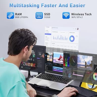 NIAKUN 15.6'' Laptop Computer, Laptops with 8GB RAM, 512GB SSD, N4000 Processor, 15.6 inch FHD 1920 * 1080 Display, WIFI5, BT4.2, Windows 11 Pro - Image 3