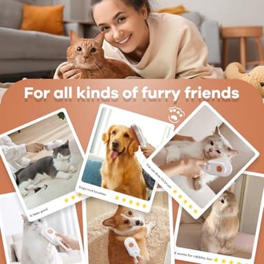 Cat Steam Brush for Shedding, 4 in 1 Rechargeable Steam Brush for Cats and Dogs, Anti-Static, Massage, Cleaning, Shedding & Combing All In One! - Image 7