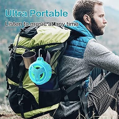 EBODA Waterproof Bluetooth Shower Speaker, IPX7 Floating Portable Wireless Small Speakers, 24H Playtime with RGB Light for Kayak, Beach, Pool Accessories, Gifts for unisex -Sky Blue - Image 4