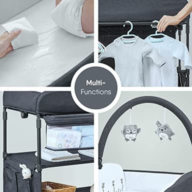 BabyBond Portable Baby Changing Table, Foldable Changing Table Dresser Waterproof Diaper Changing Table Height Adjustable Changing Station for Infant and Newborn(Grey) - Image 6