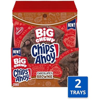 CHIPS AHOY! Big Chewy Chocolate Chip Cookies, Chocolatey Brownie, 14 Snack Packs (1 Cookie Per Pack) - Image 4