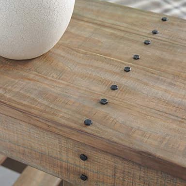 Signature Design by Ashley Susandeer Rustic Farmhouse Console Sofa Table, Brown - Image 7
