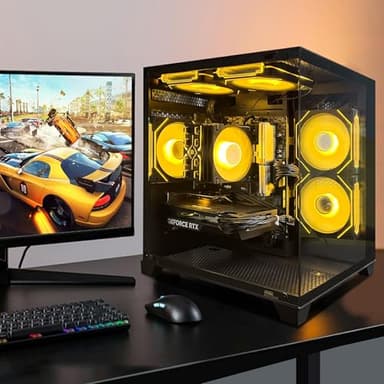AEXPXO Gaming PC Desktop,Prebuilt Gaming Computer with,AMD Ryzen 5 5700X 3.4GHz,RTX4060 8GB GDDR6,32GB DDR4 RAM 3200MHz,1TB NVME SSD,ARGB Cooling Fan,600W Gold Power,Supply WiFi Support - Image 3