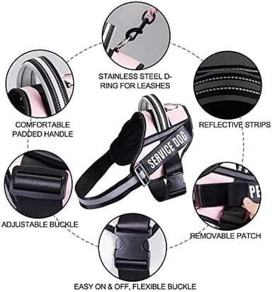 Dog Vest Harness and Patches Set, Animire in Training Service Dog Harness with 10 Dog Patches, Reflective Dog Vest with Handle for Small, Medium, Large, and Extra-Large Dogs - Image 6