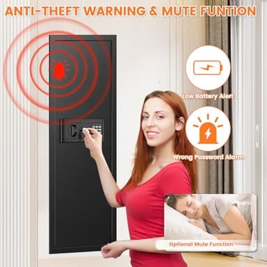 47.3" Tall Fireproof Wall Safes Between the Studs 16" Centers, Large Hidden Flush Wall Safe with 4 Removable Shelf & 6 Key Hooks, 48LB Heavy Duty In Wall Safe for Home, Money, Jewelry, Valuables - Image 6