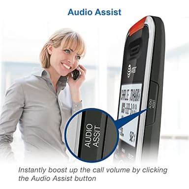 AT&T BL102-4 DECT 6.0 4-Handset Cordless Phone for Home with Answering Machine, Call Blocking, Caller ID Announcer, Audio Assist, Intercom, and Unsurpassed Range, Silver/Black - Image 4