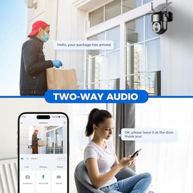 LITYMOL Solar Security Cameras Wireless Outdoor, 2K 360° View Cameras for Home Security, Color Night Vision, AI & PIR Motion Detection, 2-Way Audio, Spotlight Siren Alarm, IP65, SD/Cloud Storage - Image 6