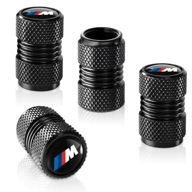SDSHSM Tire Valve Stem Cap Cover for BMW M Accessories Belt O-Ring Seal Corrosion Resistant Tire Valve Stem Air Cap 4 Pack Black - Image 1