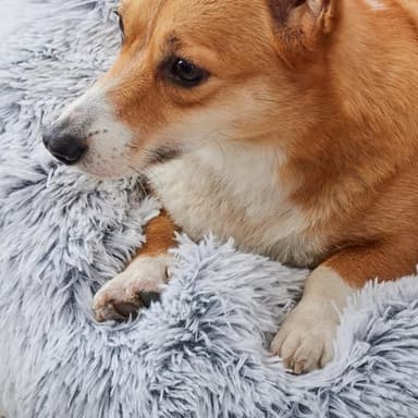 WESTERN HOME WH Calming Dog & Cat Bed, Anti-Anxiety Donut Cuddler Warming Cozy Soft Round Bed, Fluffy Faux Fur Plush Cushion Bed for Small Medium Dogs and Cats (20"/24"/27"/30") - Image 5