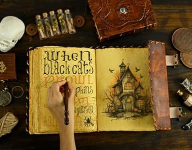 Hocus Pocus Book of Spells Hocus Pocus Spell book Prop Hocus Pocus Gifts Halloween Decorations Decor Leather Journal Writing Book Of shadow Best Hocus Pocus Gifts For Men And Women (13x10 Inch, Brown) - Image 5