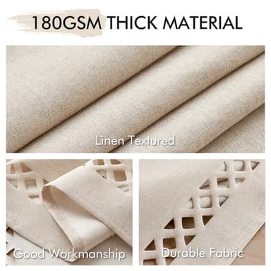 MIULEE Natural Thick Polyester Linen Rectangle Tablecloth Decorative Cutouts Waterproof Stain and Wrinkle Resistant Table Cloth Farmhouse Table Cover for Thanksgiving Party Wedding 55 x 102 inch - Image 4