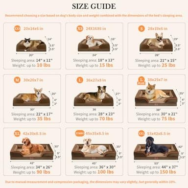 Comfort Expression Dog Beds for Extra Large Dogs, Waterproof Orthopedic Foam XL Dog Beds with Bolster, Washable Dogs Bed Sofa Pet Bed with Removable Cover & Non-Slip Bottom(X-Large,Brown) - Image 3