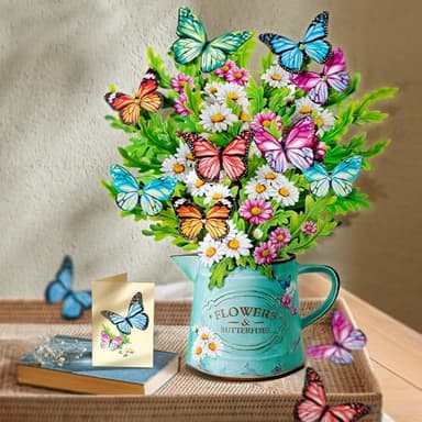 Airpark Pop Up Flower Card, 16 Inch Daisies and Butterflies 3D Paper Flowers Bouquet, Popup Greeting Cards with Blank Note Card & Envelope, Birthday, Graduation Decorations, Get Well Soon,Thank You Gifts for Women Mother - Image 7