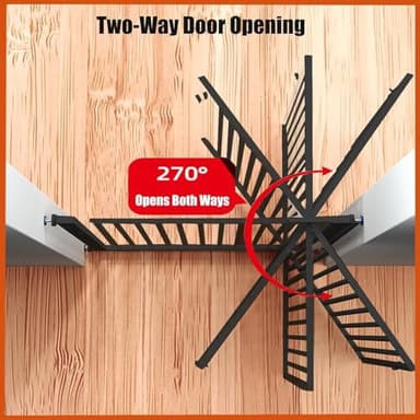 55.1 Inch Tall Baby Gate Auto Close Dog Gate Adjustable 29.92" - 43" Wide Pressure Mounted Walk Through Swing Pet Gate for Doorways (Black, 29.92" - 43") - Image 5