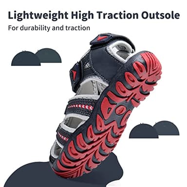 Apakowa Kid's Boy's Soft Sole Close Toe Sport Beach Sandals (Toddler/Little Kid) (Color : Gray, Size : 11 M US Little Kid) - Image 5