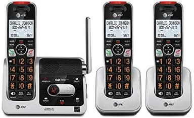 AT&T BL102-3 DECT 6.0 3-Handset Cordless Phone for Home with Answering Machine, Call Blocking, Caller ID Announcer, Audio Assist, Intercom, and Unsurpassed Range, Silver/Black - Image 3