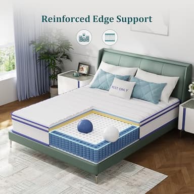 King Size Mattress 10 Inch, Rest Only King Mattress in a Box, Memory Foam & Individually Wrapped Coils Pocket Spring for Motion Isolation and Pressure Relief, Medium Firm - Image 3