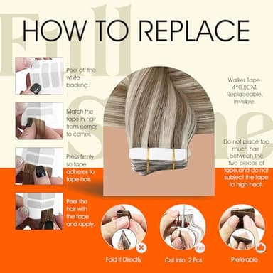 Full Shine Tape in Blonde Hair Extensions Tape in Extensions Human Hair Color 8 Ash Brown Highlighted 60 Platinum Blonde Seamless Hair Extensions Tape ins 50G Straight Remy Hair for Women 20Inch 20Pcs - Image 3