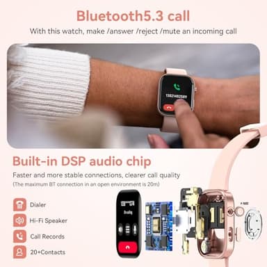aeac Smart Watch for Women Men iPhone & Android,1.99" AMOLED Screen 3ATM Waterproof Fitness Watch with Answer/Make Call AI Voice,24H-Heart Rate/SpO2/BP Monitor,120+ Sports Modes (Pink, 1.99) - Image 2