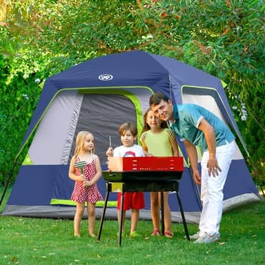 UNP 4-Person Tent, Portable Cabin Tent, Camping Tent 4-Person Easy Set Up, Waterproof with Top Rainfly for Outdoor Camping/Hiking (Dark Blue) - Image 6