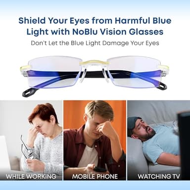NoBlu Vision Bluelight Glasses for Men & Women – NoBlu No Blue Light Glasses for Women & Men Screen, Eye Strain & Sleep - Computer Gaming BlueEase-Optics with Clear Frame & Travel Case - Image 8