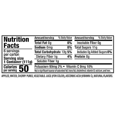 Mott's No Sugar Added Cherry Applesauce, 3.9 Oz Cups, 72 Count (12 Packs Of 6), Good Source Of Vitamin C, No Artificial Flavors - Image 14