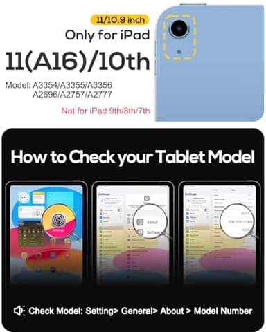 BRAECN for iPad (A16) 11th/10th Generation Case 11 inch 2025/10.9'' 2022 Handle Protective Cover 360 Rotating Ring Stand, Shockproof Dropproof Case for Kids Kickstand & Pencil Holder & Shoulder Strap - Image 2