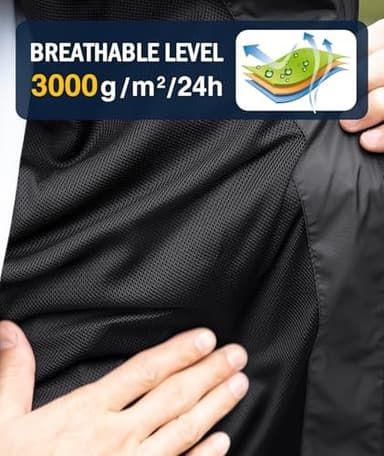 SWISSWELL Rain Jacket Men Waterproof Windbreaker Packable Lightweight Hooded Raincoat for Golf Cycling Hiking - Image 4