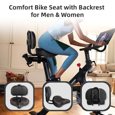 COOLWUFAN Oversized Bike Seat with Backrest for Peloton Bike, Wide Bicycle Saddle Compatible with Peloton, Road, Exercise, Tricycle, Electric Bike - Image 6
