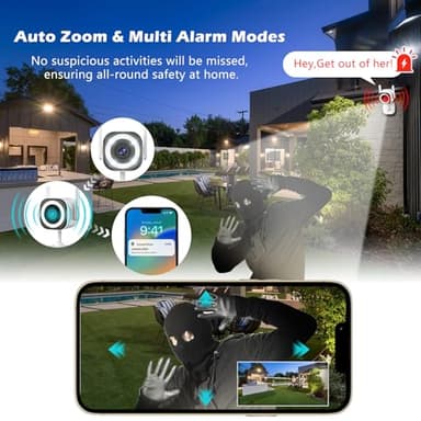 GUOANVISION 5G Outdoor/Indoor Security Camera,3MP Baby Monitor Cameras for Bedroom/Elder/Dog/Pet Camera,IP66 Waterproof,Night Vision, Motion Detection, Alarm Siren, Two-Way Talk, SD/Cloud -2Pack - Image 2