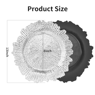 Silver Charger Plates Set of 50: Chargers for Dinner Plates for Thanksgiving and Christmas,Wedding, Party, Birthday and Holiday Event Supplies - Image 2