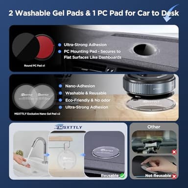 MSXTTLY Vacuum Magnetic Phone Holders for Your Car 2026 Suction Cup Phone Mount with Washable Nano Gel Pads 360° Adjustable Phone Mount Unlock More Scenes,Phone Holder for Smartphone&Car/Gym/Mirror - Image 2