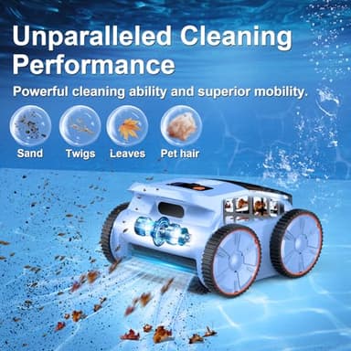 (2025 New) Robotic Pool Vacuum, Robotic Pool Cleaner for Inground Pools, Pool Robot with Smart Navigation, Floor/Wall/Waterline Cleaning, 180 Mins Runtime for Pool Up to 2100 Sq.ft - Image 2