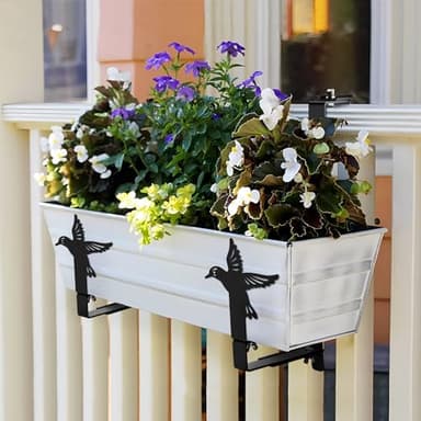 MAYZOLOP Adjustable Planter Box Brackets, Universal Window Box Brackets, Heavy Duty Flower Box Brackets Wall Mounting Hooks for Balcony, Fences, Patio, and Garden (4 Pack ) - Image 2