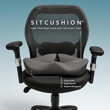 X Large Seat Cushions for Office Chairs - Pressure Relief Seat Cushion for Tailbone Pain, Back Pain, Coccyx & Sciatica Pain Relief Pillow - Office Chair Cushion + Extra Cover(Gray) - Image 4