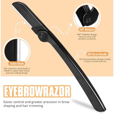 Yougai Tweezers Set,9 Pcs Professional Stainless Steel Tweezer Kit-Great Precision Eyebrow Tweezers for Ingrown Facial Hair with Leather Travel Case as Stocking Stuffing Gifts - Image 4