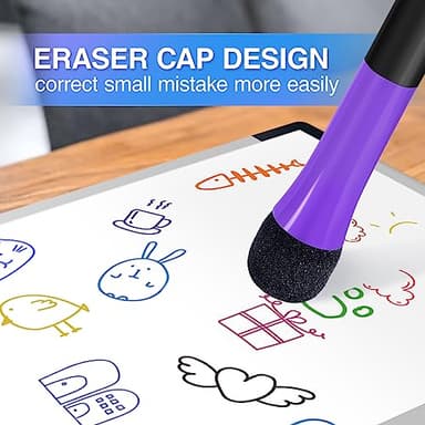 Magnetic Dry Erase Markers Fine: 12 Colors Erasable Whiteboard Markers Fine Point with Eraser Cap, Low Odor White Board Dry Erase Pens Fine Tip for Teachers, Home, Office and School Supplies - Image 4