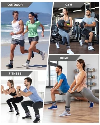 Fragraim Adjustable Ankle Weights 1-20 LBS Pair with Removable Weight for Jogging, Gymnastics, Aerobics, Physical Therapy, Resistance Training|Each 2-10 lbs, Total 20LBS, Dark Grey - Image 5