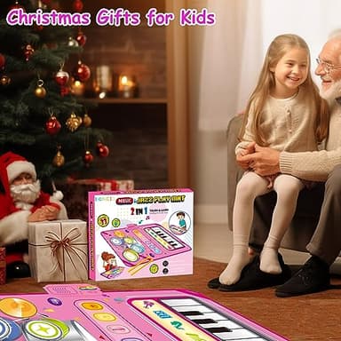 Toys for 1 Year Old Girl Gifts,2 in 1 Piano Mat Montessori Toys for 1 2 Year Old Girl,Educational Musical Toy First Birthday Gifts for 1 2 3 Year Old Girls,Christmas Stocking Stuffers for Toddler Girl - Image 6
