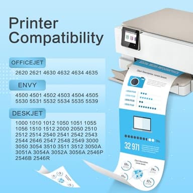 YATUNINK 61XL 61 Ink Cartridge Combo Pack Compatible for HP Ink 61 Works with Envy 4500 4501 4630 5530 Deskjet 1000 1010 2540 Officejet 4630 4635 Printer (1 Black, 1 Color) 2 Pack - Image 2