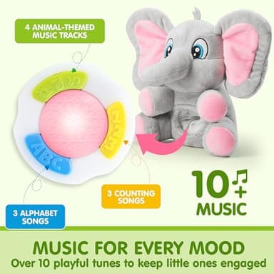 JOYIN Musical Elephant Plush Baby Toy, Stuffed Animal with Music & Light, Baby Musical Soft Plush Toys for Infant Babies, Christmas Birthday Gifts for Boys and Girls 6+ Months - Image 5
