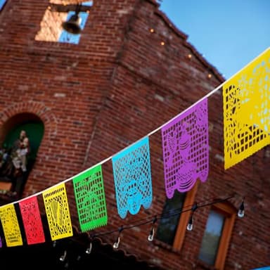 Lctevvn 6 Packs 108 Ft Fiesta Party Decorations Mexican Party Banners Papel Picado Banners Cinco De Mayo Decorations Dia De Los Muertos Decor Mexico Halloween Banner Birthday Party Decorations (6pack Banners) (Multicolour-6Packs) - Image 8
