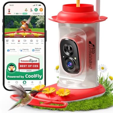 RichBird Smart Hummingbird Feeder with Camera Solar Powered, AI Identify, Instant Notification, Leakproof & Ant Moat, Outdoors Hanging, Idea Gift for Bird Lovers (20 oz) - Image 1